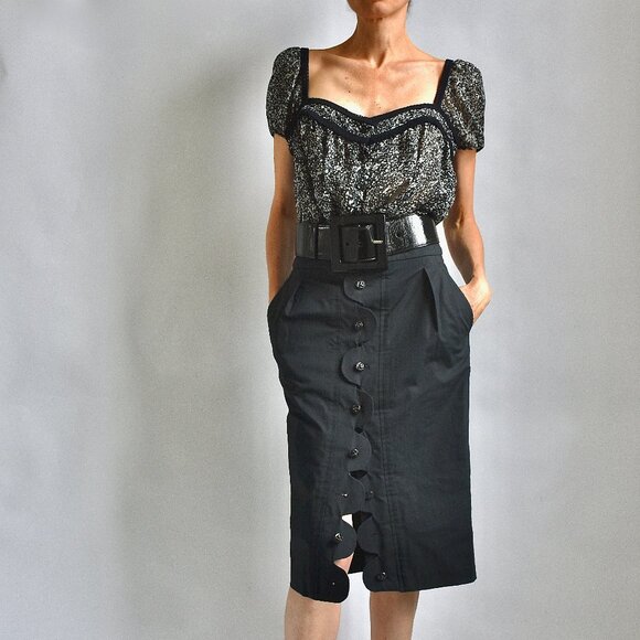 Yves Saint Laurent Semi-Sheered 100% Silk Blouse/Top - Picture 4 of 10